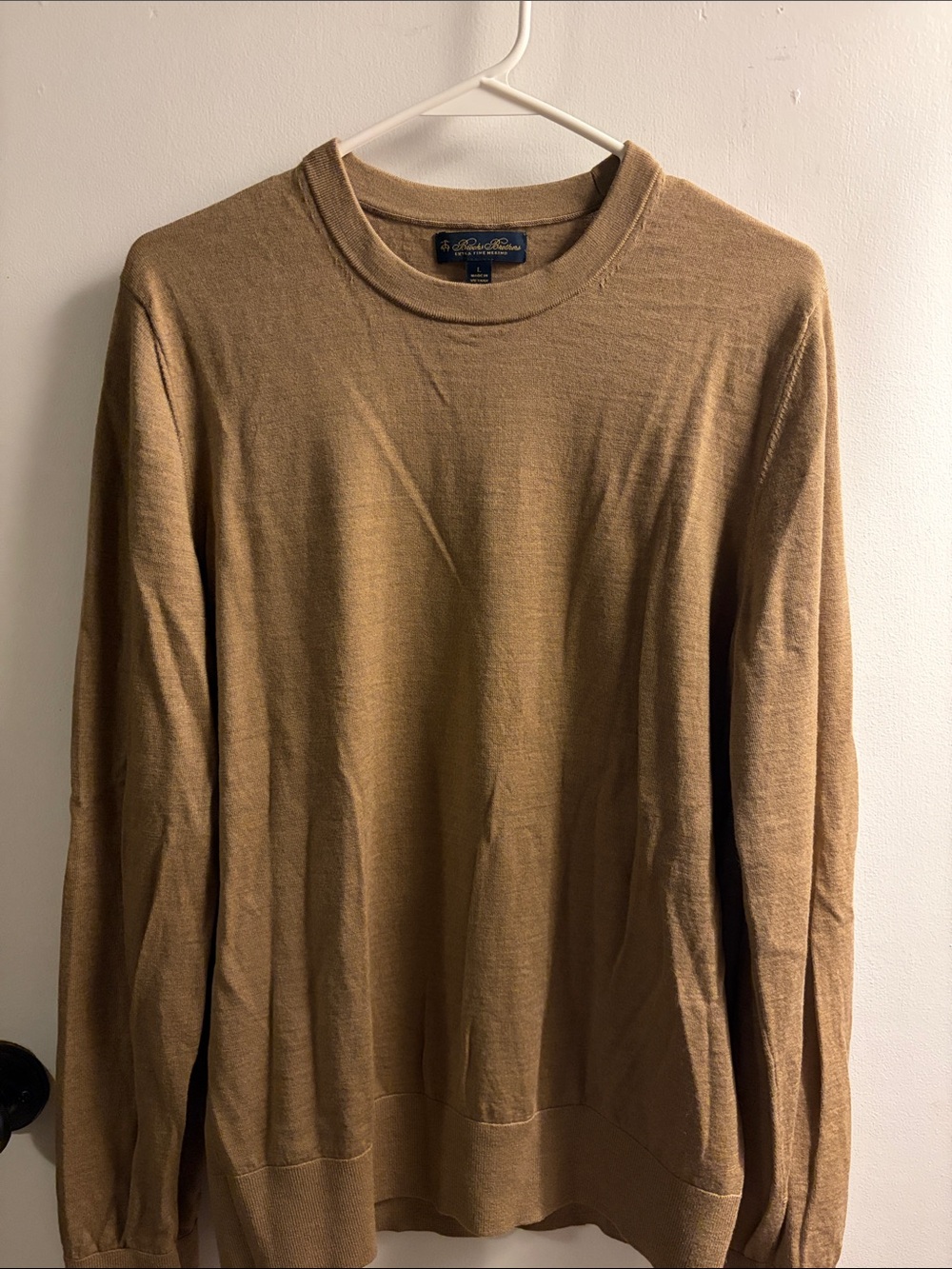 Brooks Brothers Camel Crewneck Sweater - Men's